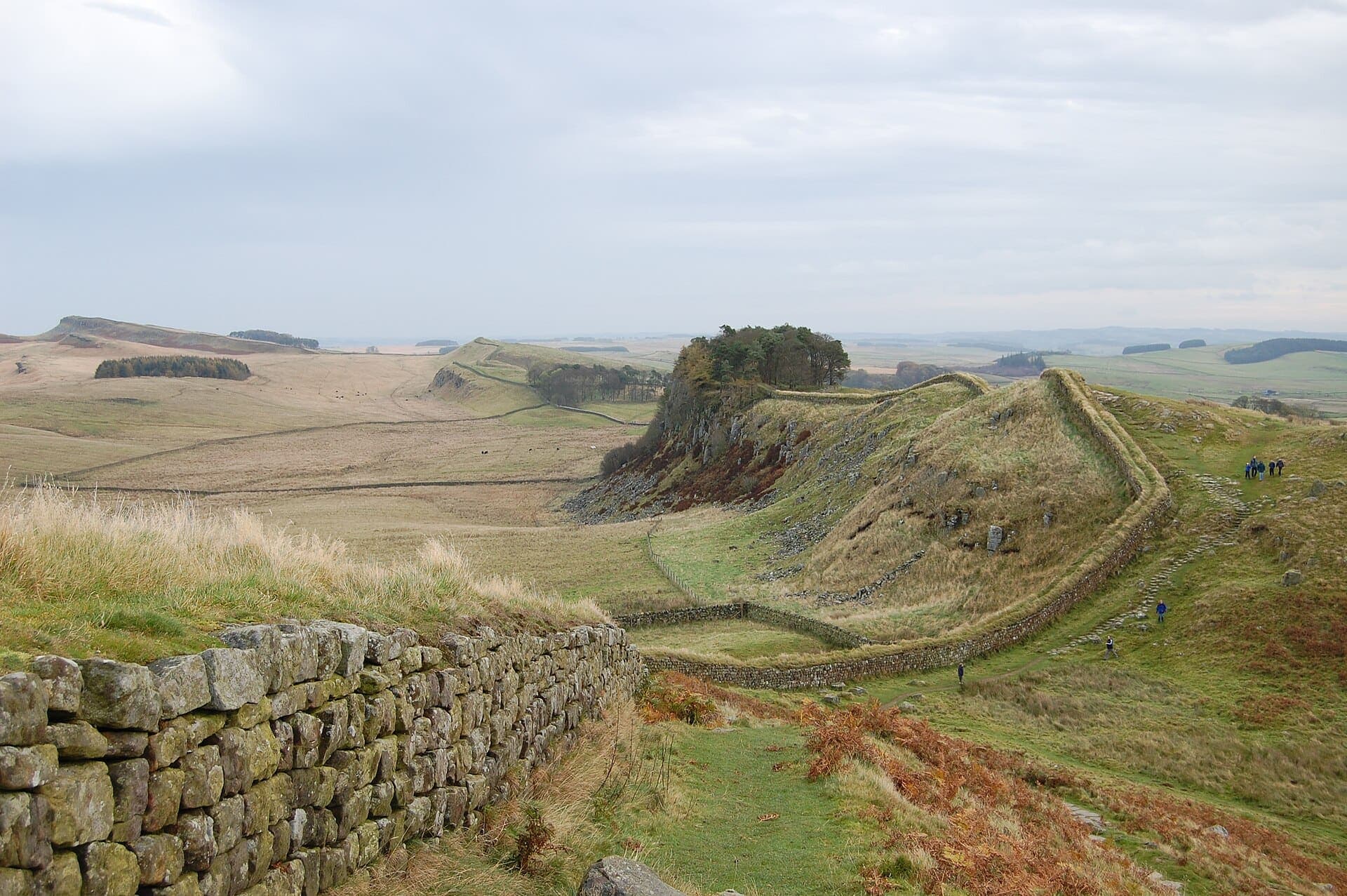 Hadrian's Wall west of Housesteads, Northumberland