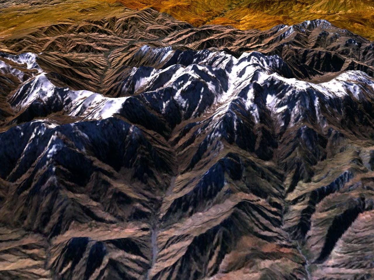 Jebel Toubkal from orbit, High Atlas, Morocco