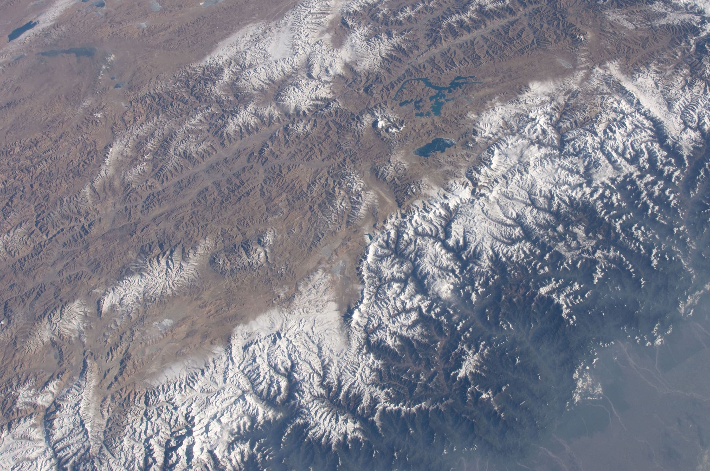 Kangchenjunga range from orbit, eastern Himalaya