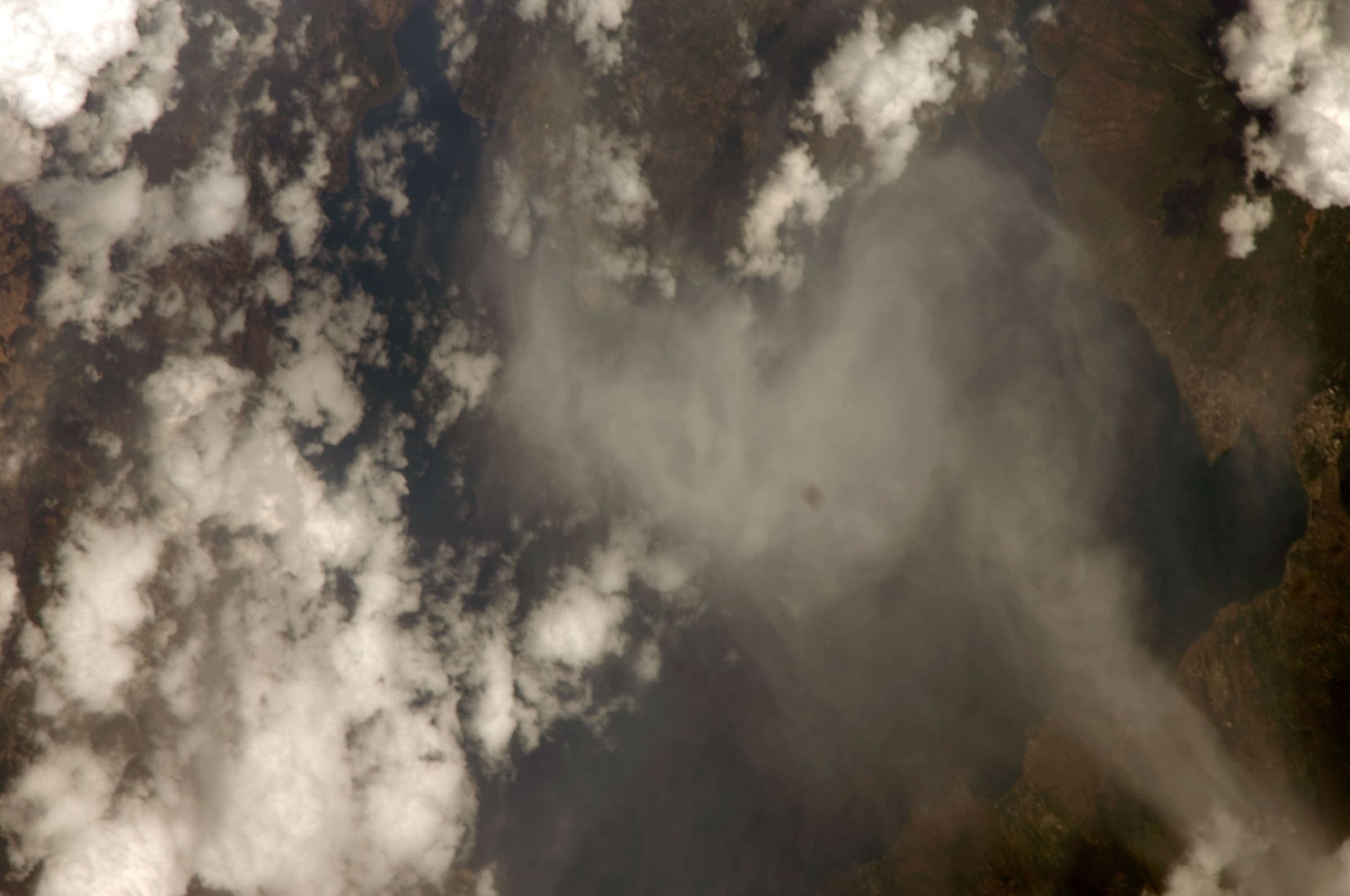 Guatemalan volcanic highlands from orbit